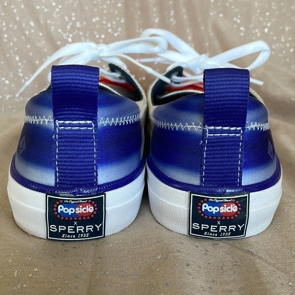 Brand New Sperry x Popsicle Red White & Blue Patriotic American Lace Up Sneakers